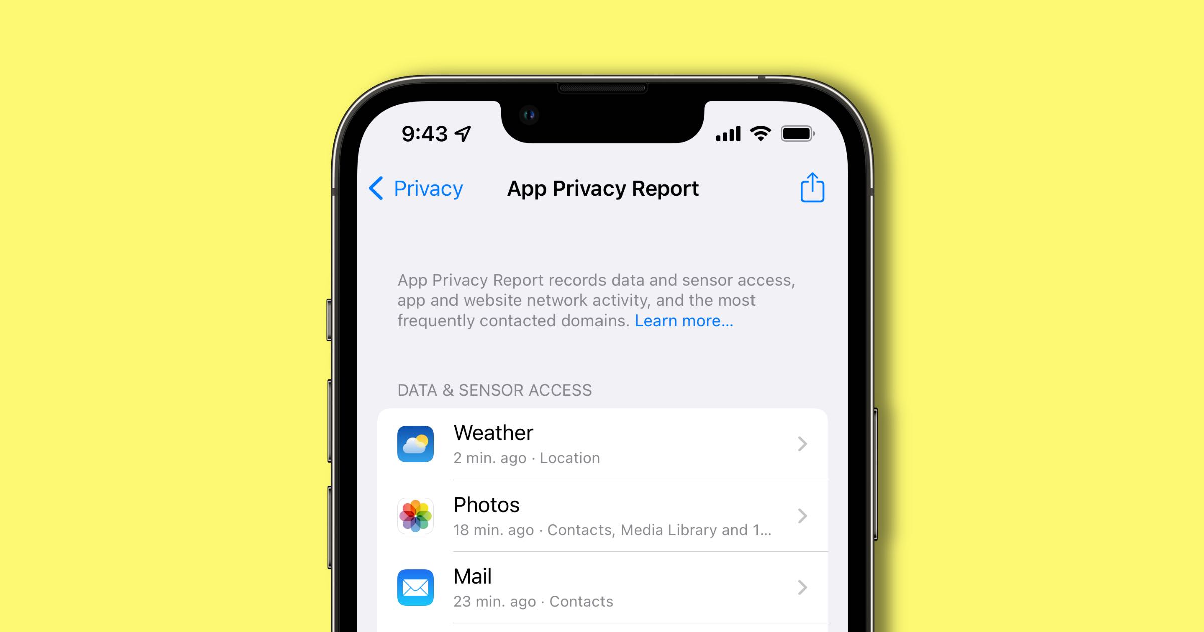 iOS 15.2 Update Finally Introduces the App Privacy Report