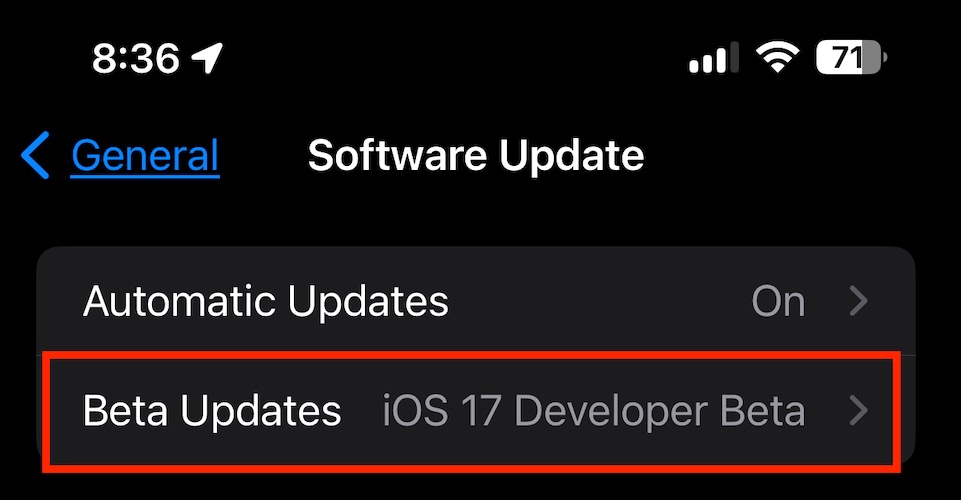 iOS 17 Developer Beta screenshot
