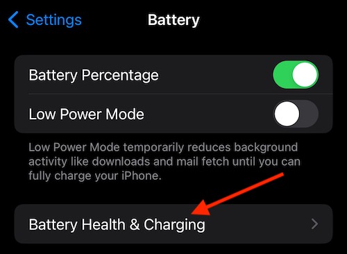 Select Battery Health Charging iPhone Stops Charging 80