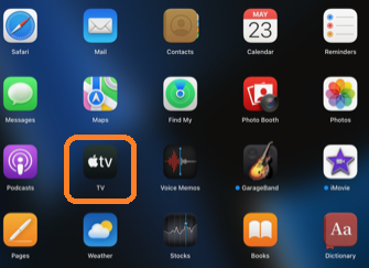 Go to the application folder to access Apple TV
