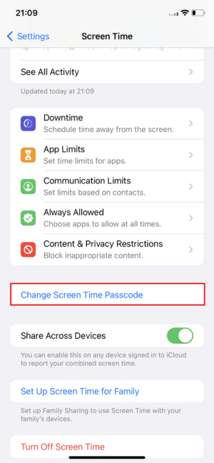 How to Turn off a Restrictions-Enabled iPhone change screen time passcode